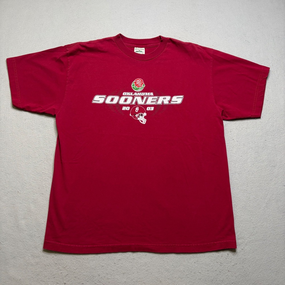 Briar Creek Oklahoma Sooners T-Shirt Mens XL Maroon 2003 Rose Bowl Vintage 90s